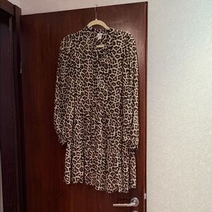 H&M Animal Print Dress with Long Sleeves